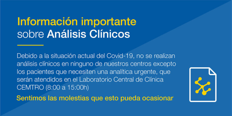 aviso extracciones cemtro coronavirus